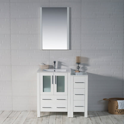 Blossom Sydney 36" Vanity set, Side Cabinet, Vessel Sink, Mirror