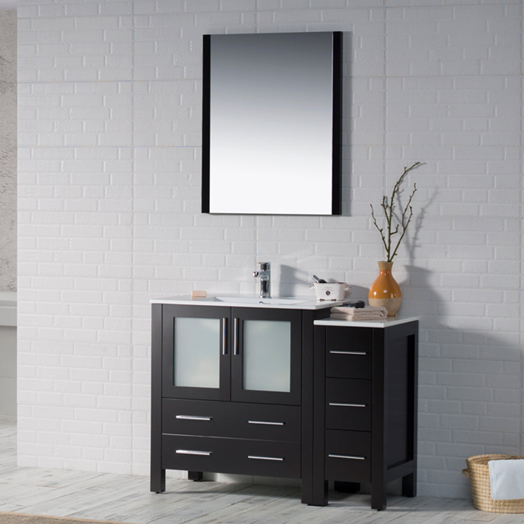 Blossom Sydney 42" Vanity set, Side Cabinet, Vessel Sink, Mirror