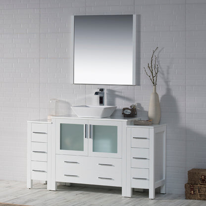 Blossom Sydney 54" Vanity, White, Espresso, Metal Grey, Side Cabinet