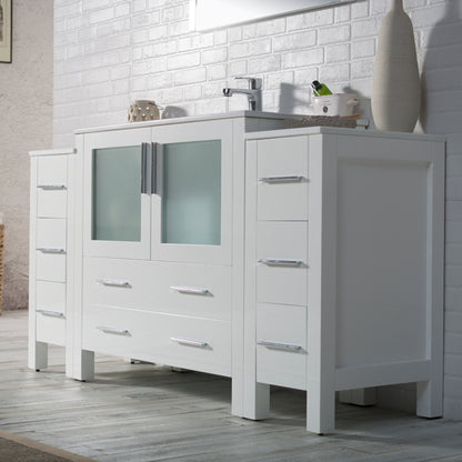 Blossom Sydney 54" Vanity, White, Espresso, Metal Grey, Side Cabinet