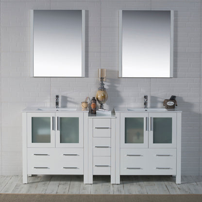 Blossom Sydney 72" Double Vanity Set, White, Espresso, Metal Grey