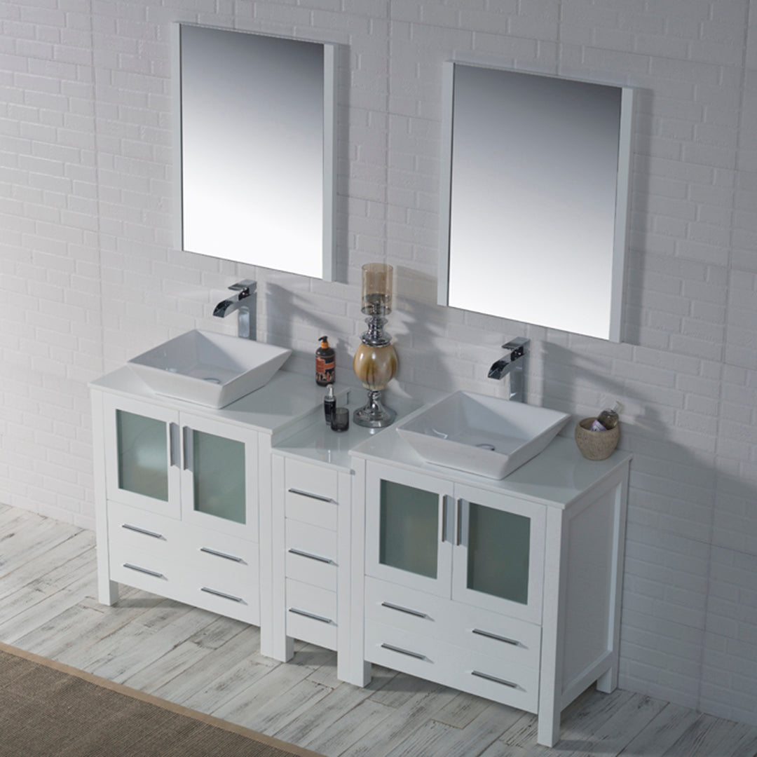 Blossom Sydney 72" Double Vanity Set, White, Espresso, Metal Grey