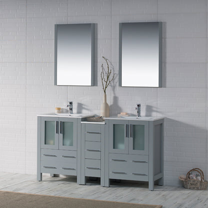 Blossom Sydney 72" Double Vanity Set, White, Espresso, Metal Grey