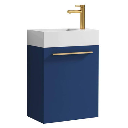 Blossom Colmar 18 Inch Vanity Base in White / Cart Oak / Dark Oak / Navy Blue. Available with Acrylic Sink / Acrylic Sink + Mirror - The Bath Vanities