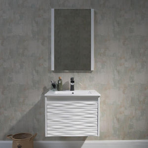 Blossom Paris 24 Inch Vanity Base in White. Available with Ceramic Sink / Ceramic Sink + Mirror - The Bath Vanities