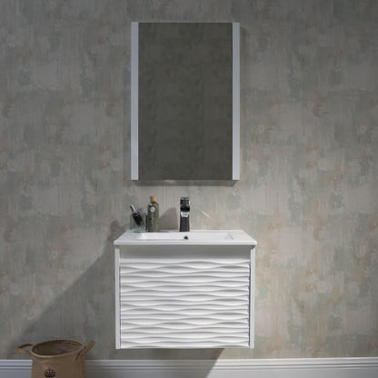 Blossom Paris 30 Inch Vanity Base in White. Available with Ceramic Sink / Ceramic Sink + Mirror - The Bath Vanities