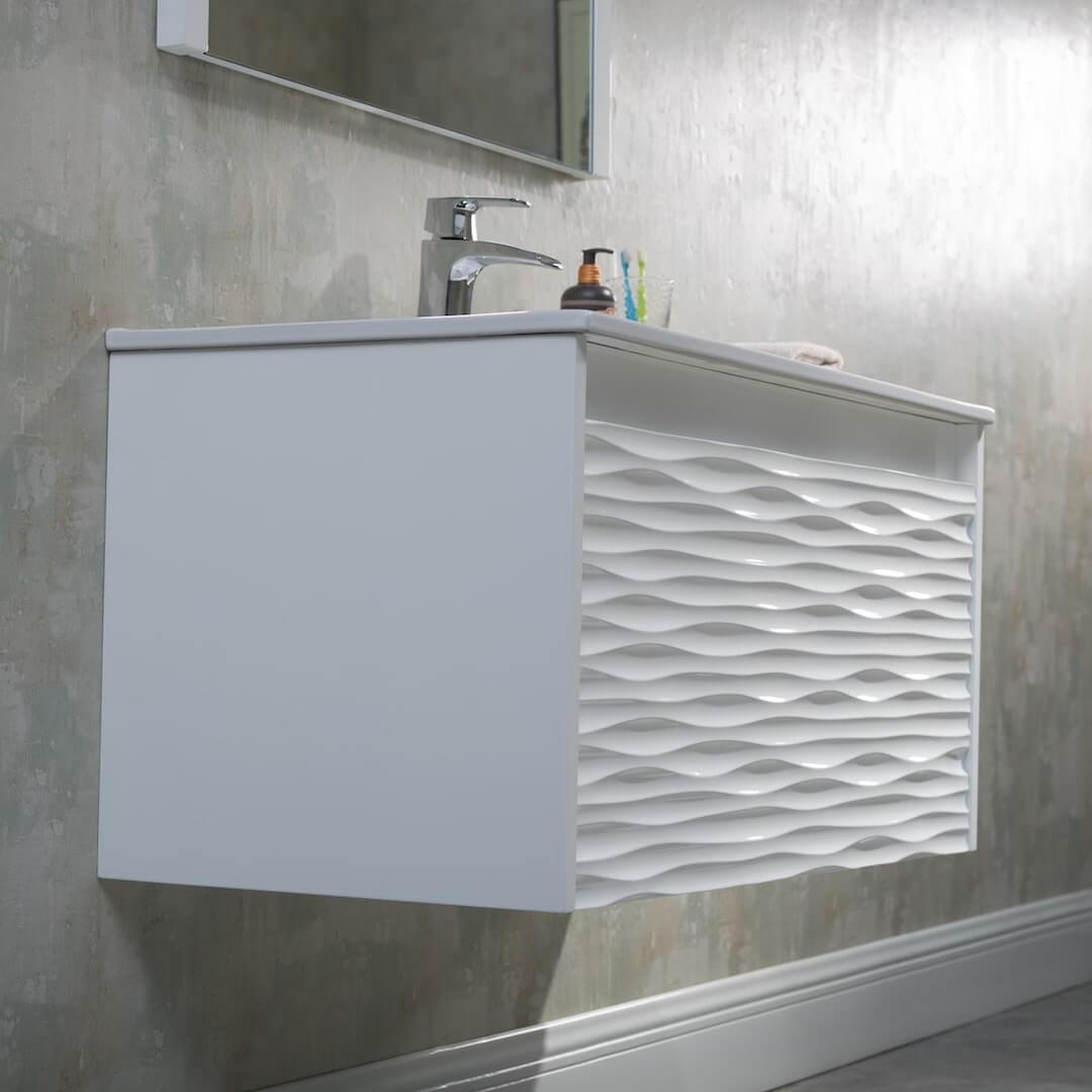 Blossom Paris 36 Inch Vanity Base in White. Available with Ceramic Sink / Ceramic Sink + Mirror - The Bath Vanities