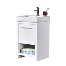 Load image into Gallery viewer, Blossom Milan 20 Inch Vanity Base in White / Silver Grey. Available with Ceramic Sink / Ceramic Sink + Mirror / Ceramic Sink + Mirrored Medicine Cabinet - The Bath Vanities