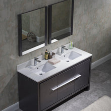 Load image into Gallery viewer, Blossom Milan 60 Inch Vanity Base in White / Silver Grey. Available with Ceramic Sink / Ceramic Sink + Mirror / Ceramic Sink + Mirrored Medicine Cabinet - The Bath Vanities