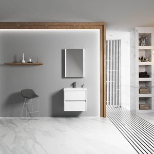 Blossom Valencia 36 Inch Single Vanity Base in White or Silver Grey. Available with Ceramic Sink, Mirror, Mirrored Medicine Cabinet - The Bath Vanities