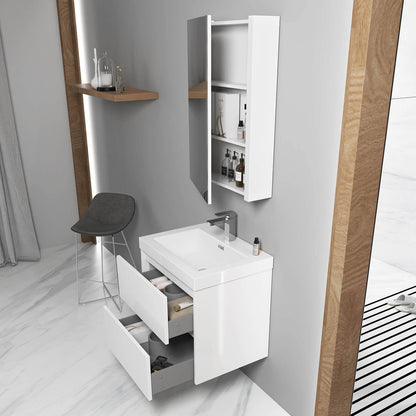 Blossom Valencia 36 Inch Single Vanity Base in White or Silver Grey. Available with Ceramic Sink, Mirror, Mirrored Medicine Cabinet - The Bath Vanities