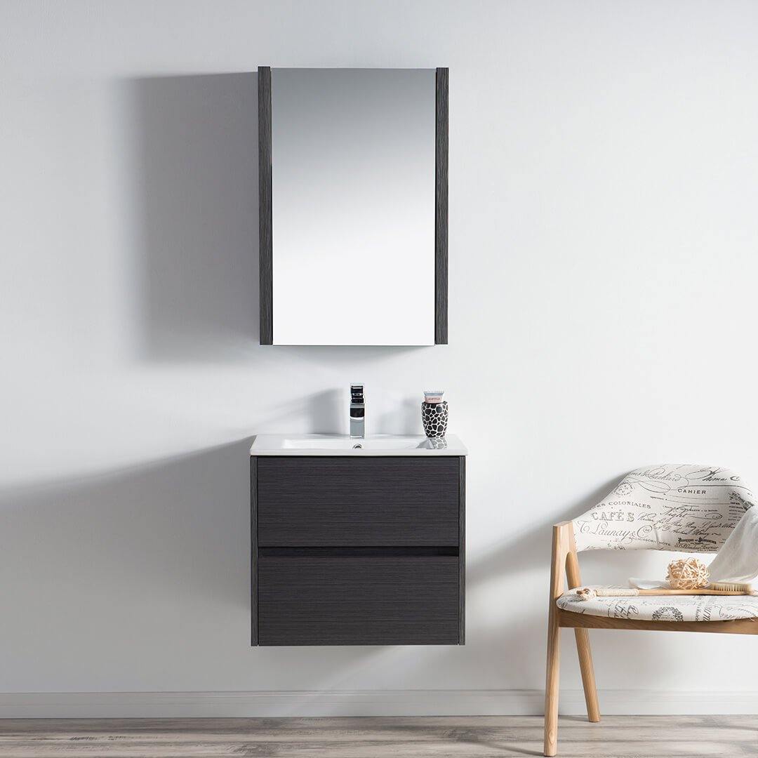 Blossom Valencia 36 Inch Single Vanity Base in White or Silver Grey. Available with Ceramic Sink, Mirror, Mirrored Medicine Cabinet - The Bath Vanities