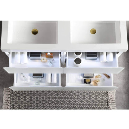 Blossom Jena 48 Inch Vanity Base in Calacatta White / Light Grey. Available with Ceramic Double Sinks / Acrylic Double Sinks - The Bath Vanities