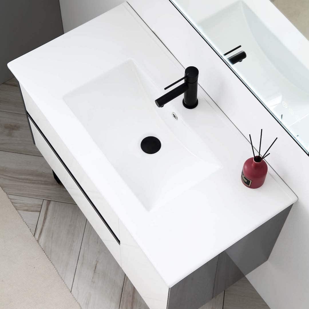 Blossom Berlin 36 Inch Vanity Base in White. Available with Acrylic Sink - The Bath Vanities