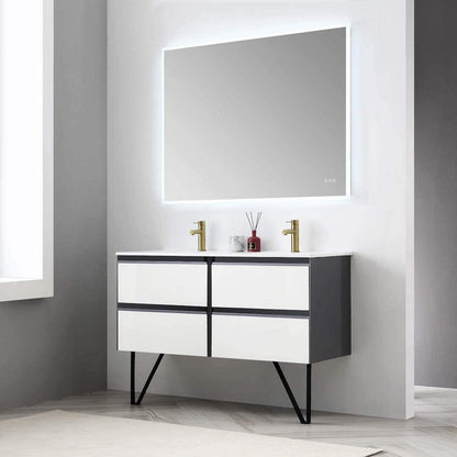 Blossom Berlin 48 Inch Vanity Base in White. Available with Acrylic Double Sinks. - The Bath Vanities