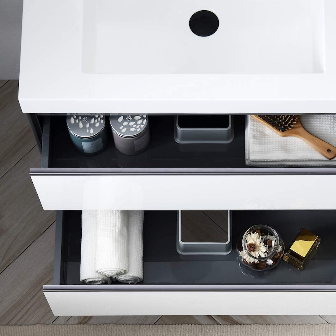 Blossom Berlin 48 Inch Vanity Base in White. Available with Acrylic Double Sinks. - The Bath Vanities