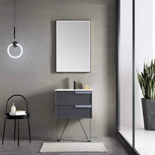 Load image into Gallery viewer, Blossom Sofia 24 Inch Vanity Base in White / Matte Gray. Available with Acrylic Sink - The Bath Vanities