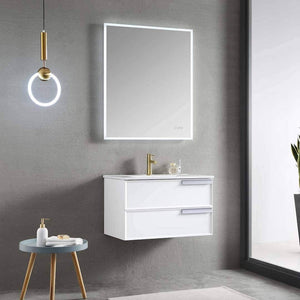 Blossom Sofia 30 Inch Vanity Base in White / Matte Gray. Available with Acrylic Sink - The Bath Vanities