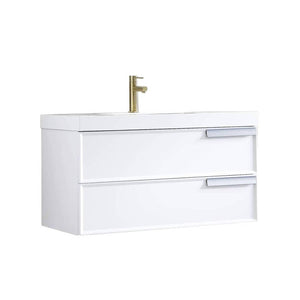 Blossom Sofia 36 Inch Vanity Base in White / Matte Gray. Available with Acrylic Sink - The Bath Vanities