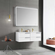 Load image into Gallery viewer, Blossom Sofia 48 Inch Vanity Base in White / Matte Gray. Available with Acrylic Double Sinks - The Bath Vanities