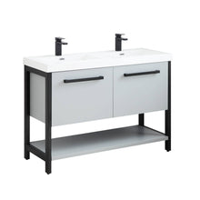 Load image into Gallery viewer, Blossom Riga 48” Metal Gray Vanity with Acrylic Double Sinks - The Bath Vanities