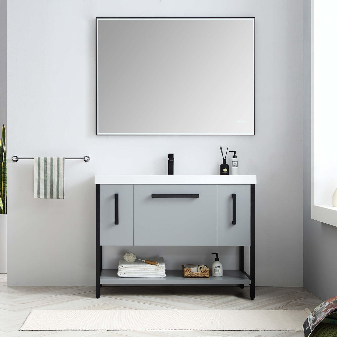 Blossom Riga 48” Metal Gray Single Vanity - The Bath Vanities