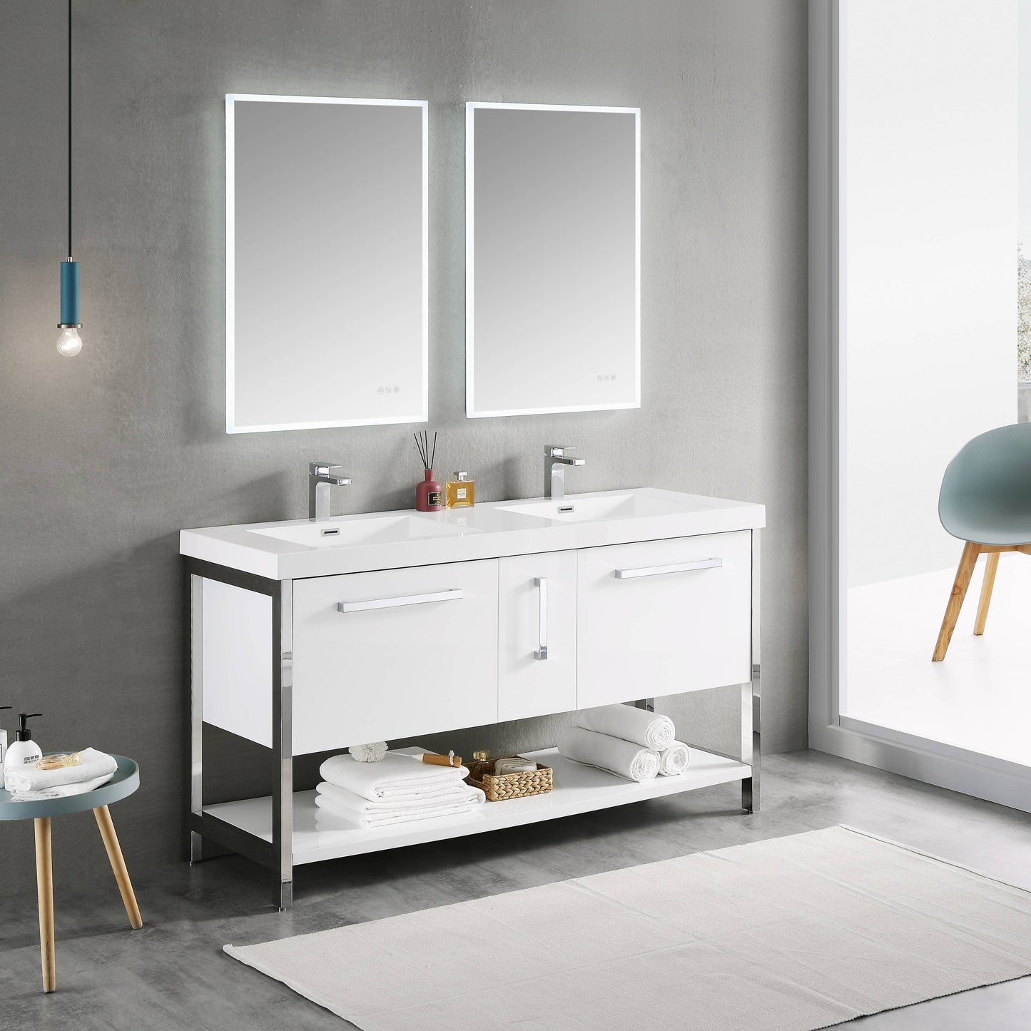 Blossom Riga 60” White Double Vanity