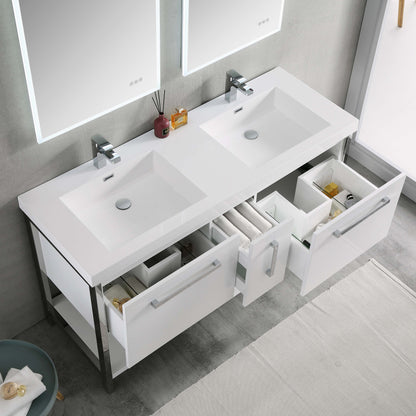 Blossom Riga 60” White Double Vanity