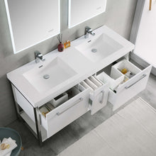 Load image into Gallery viewer, Blossom Riga 60” White Double Vanity