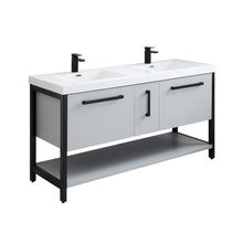 Load image into Gallery viewer, Blossom Riga 60” Metal Gray Double Vanity - The Bath Vanities