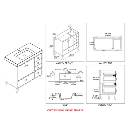 Blossom Lyon 36” White Vanity