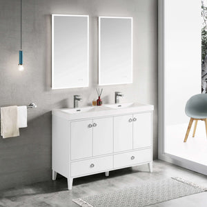 Blossom Lyon 48” White Vanity with Double Acrylic Sinks