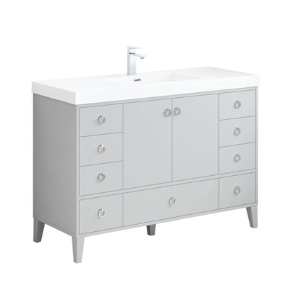 Blossom Lyon 48” Metal Gray Single Vanity - The Bath Vanities