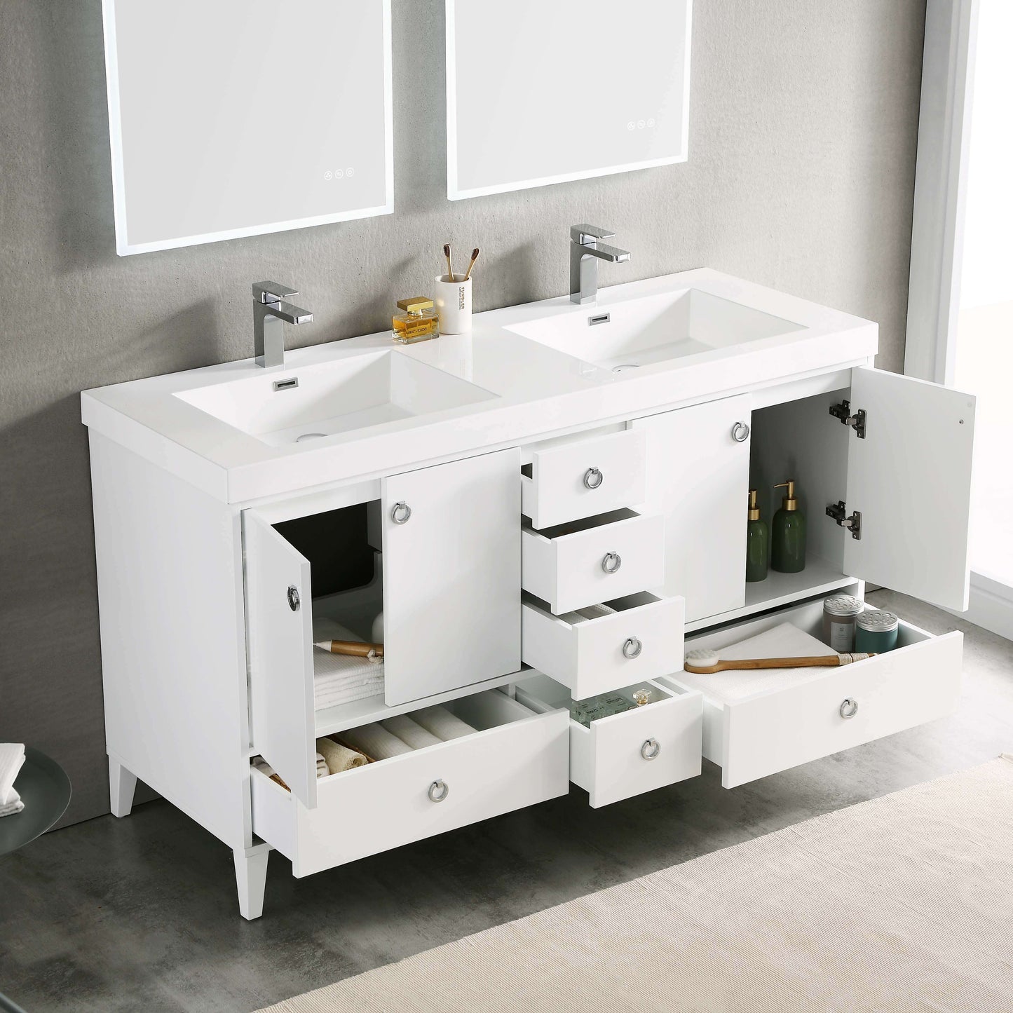 Blossom Lyon 60” White Double Vanity