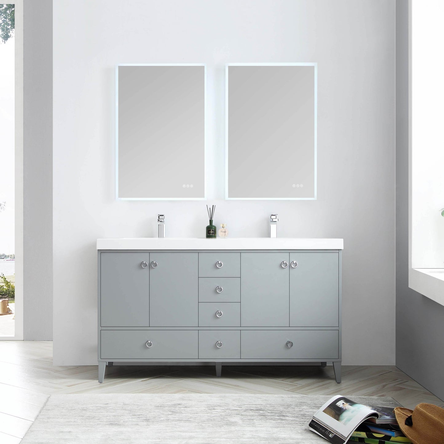 Blossom Lyon 60” Metal Gray Double Vanity