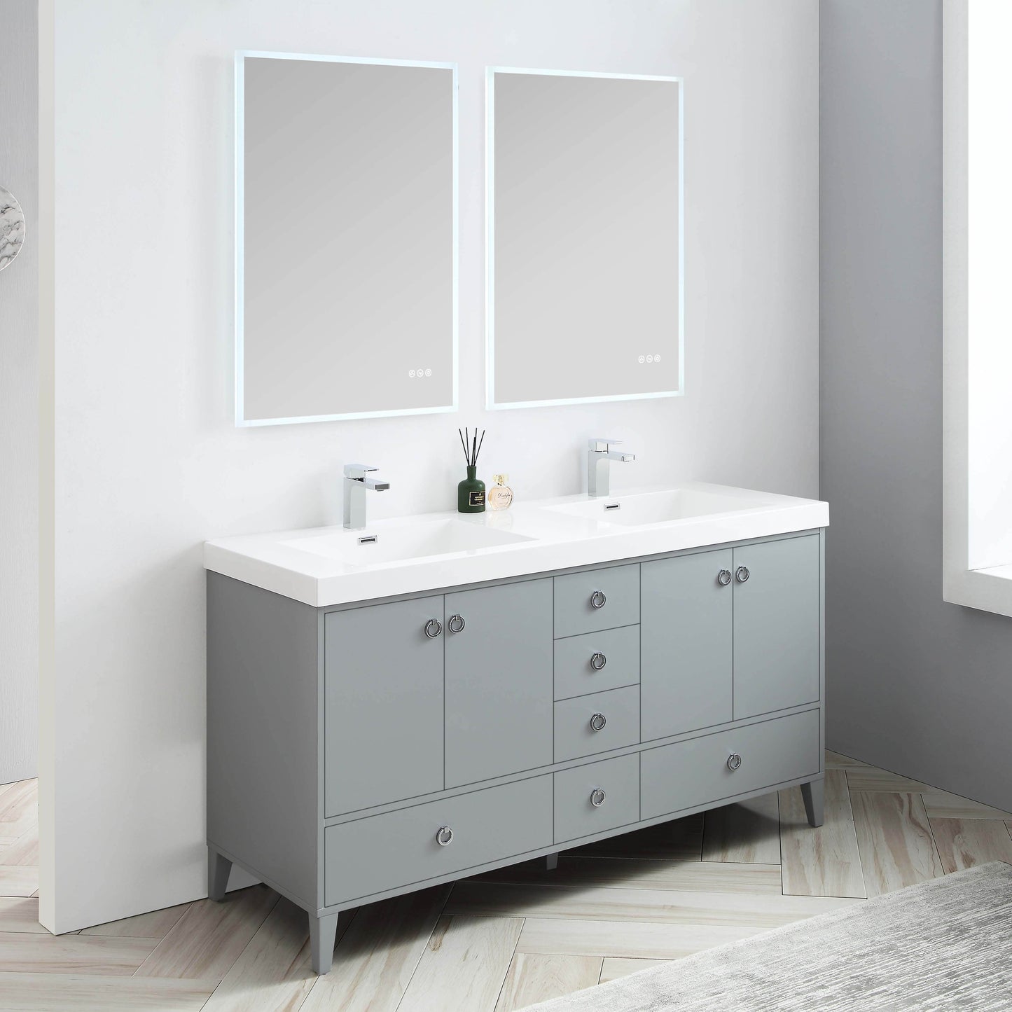 Blossom Lyon 60” Metal Gray Double Vanity