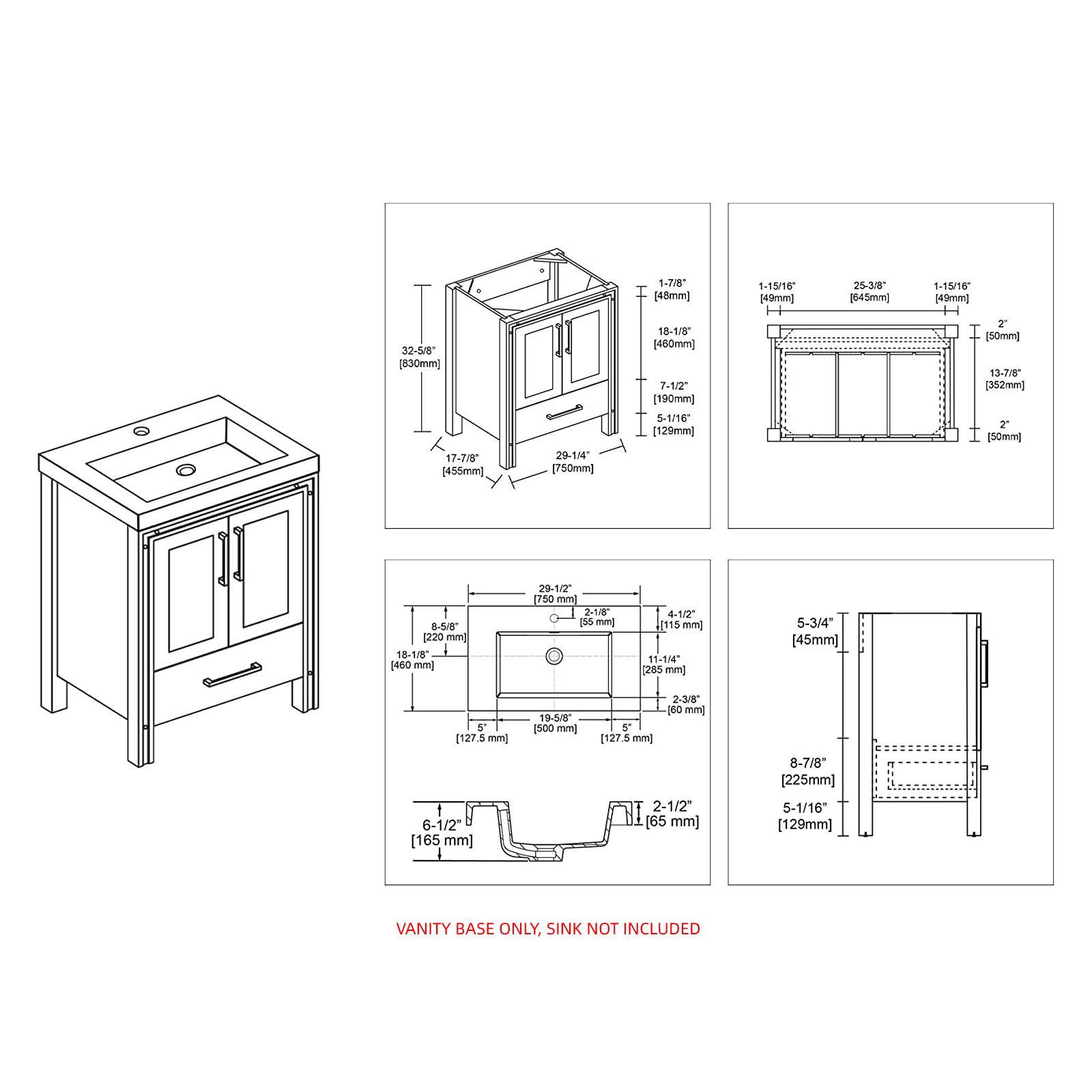 Blossom Birmingham 30” White Vanity