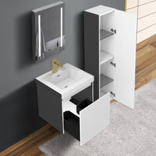 Load image into Gallery viewer, Blossom Positano 20&quot; Floating Bathroom Vanity with Top &amp; Side Cabinet White Open
