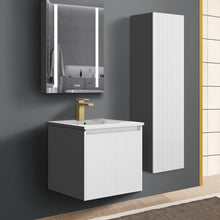 Load image into Gallery viewer, Blossom Positano 20&quot; Floating Bathroom Vanity with Top &amp; Side Cabinet White Side1