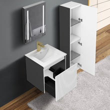 Load image into Gallery viewer, Blossom Positano 20&quot; Floating Bathroom Vanity with Top &amp; Side Cabinet White open1