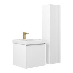 Blossom Positano 20" Floating Bathroom Vanity with Top & Side Cabinet White WBG Side