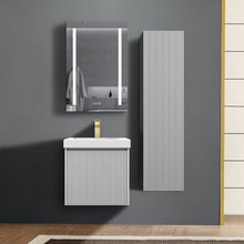 Load image into Gallery viewer, Blossom Positano 20&quot; Floating Bathroom Vanity with Top &amp; Side Cabinet Gray Front Side