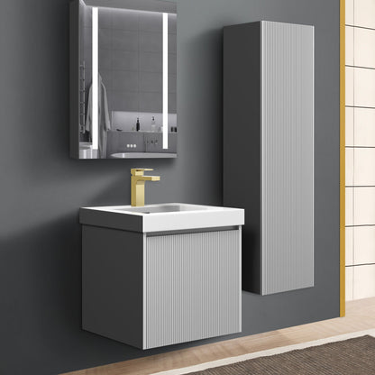 Blossom Positano 20" Floating Bathroom Vanity with Top & Side Cabinet Gray  Side