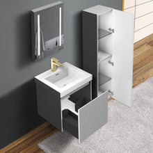Load image into Gallery viewer, Blossom Positano 20&quot; Floating Bathroom Vanity with Top &amp; Side Cabinet Gray Open Side
