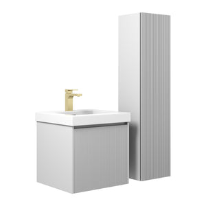 Blossom Positano 20" Floating Bathroom Vanity with Top & Side Cabinet Gray sideWBG