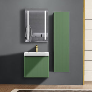 Blossom Positano 20" Floating Bathroom Vanity with Top & Side Cabinet Green Front 