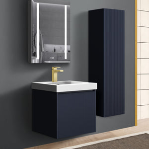Blossom Positano 20" Floating Bathroom Vanity with Top & Side Cabinet Blue Side Staged