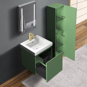 Blossom Positano 20" Floating Bathroom Vanity with Top & Side Cabinet Green side open