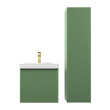 Load image into Gallery viewer, Blossom Positano 20&quot; Floating Bathroom Vanity with Top &amp; Side Cabinet Green Front WBG