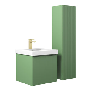 Blossom Positano 20" Floating Bathroom Vanity with Top & Side Cabinet Green side WBG